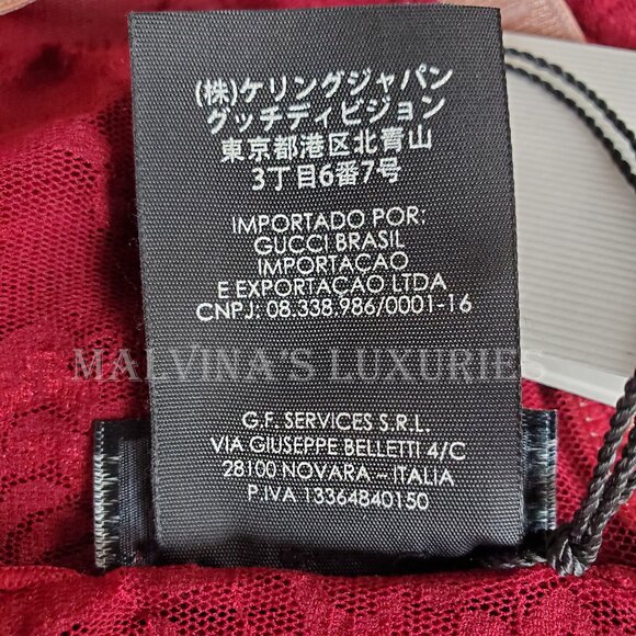 GUCCI TIGHTS SCARLET FLORAL LACE LOGO WAISTBAND sz M / MEDIUM - Picture 14 of 14